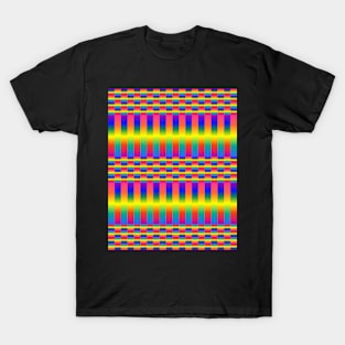 Dark and Light Rainbows (Checkers and Stripes) T-Shirt